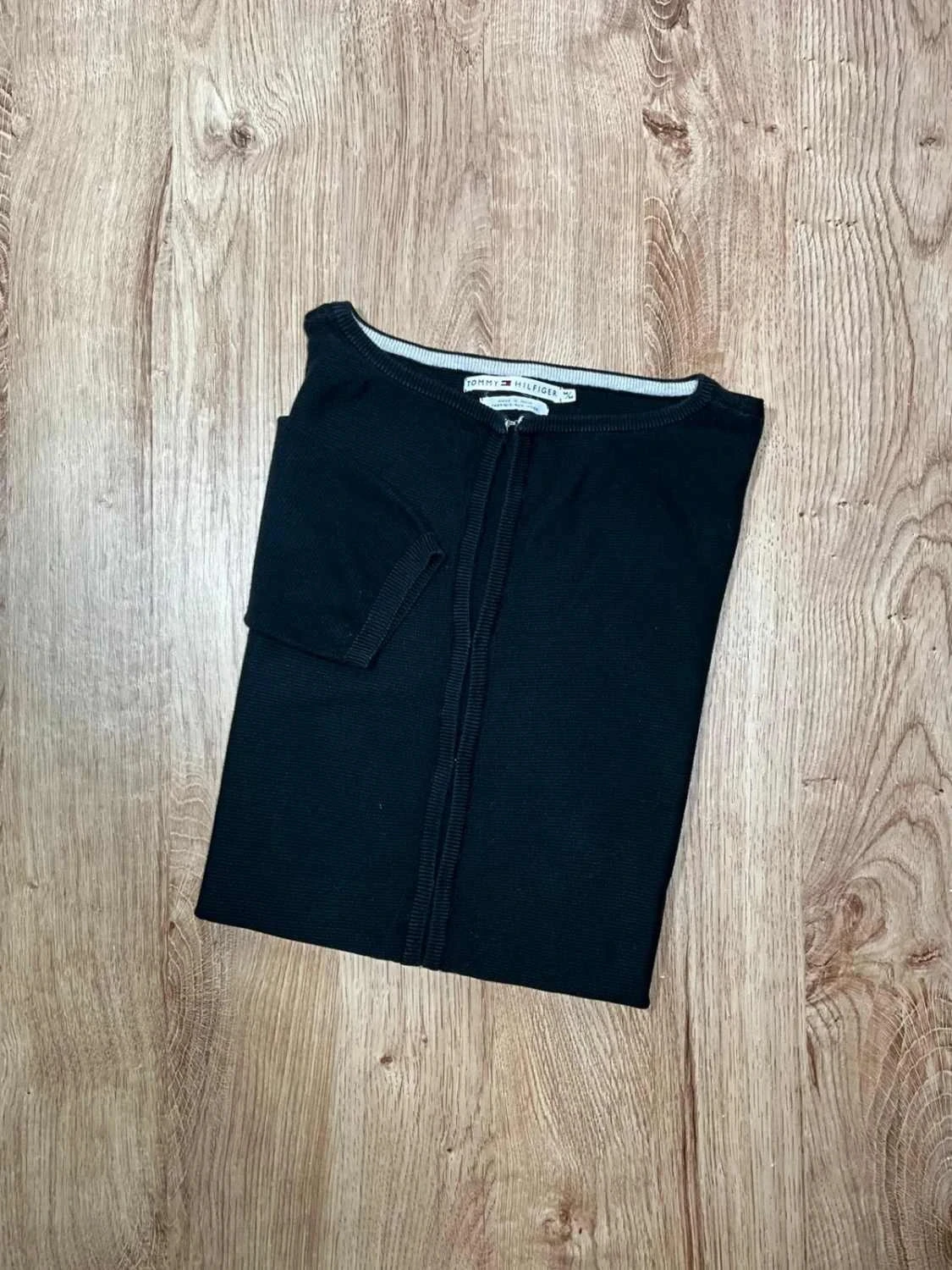 Gilet Tommy Hilfiger Crewneck Femme M 100% Coton Noir en maille fine